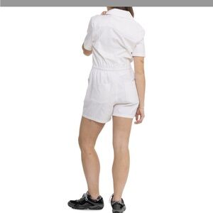 Flylow around town Tusk Tan Khaki Beige romper drawstring waist size Large